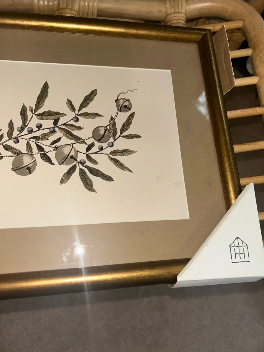 Hearth & Hand 10” x 14” Silver Bells Tree Branch Framed Christmas Wall Art